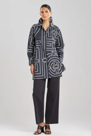 Infinity Printed Cotton Poplin Oversized Shirt