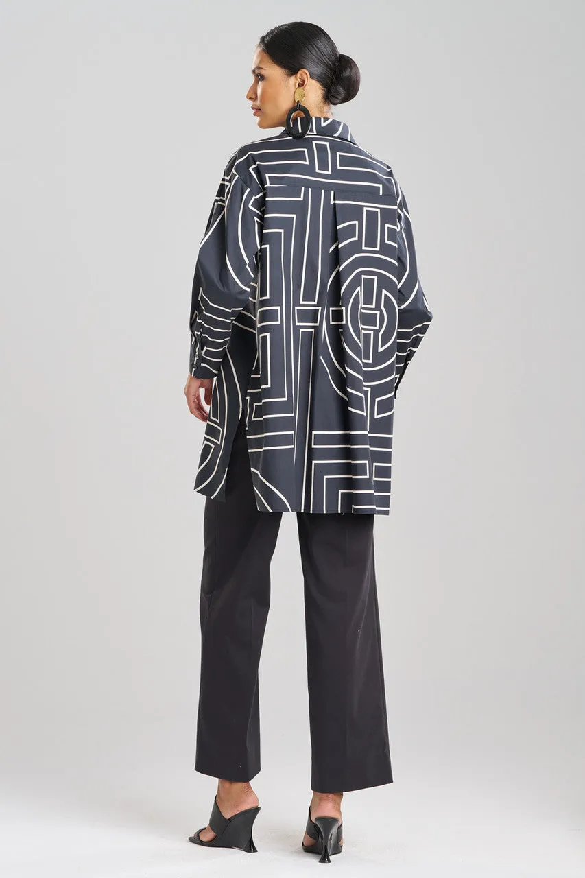 Infinity Printed Cotton Poplin Oversized Shirt