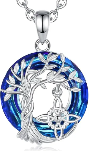 INFUSEU Mystical Witchy Gifts for Women, Pentagram Witches Knot Triple Moon Goddess Lilith Hecate Phoenix Necklaces