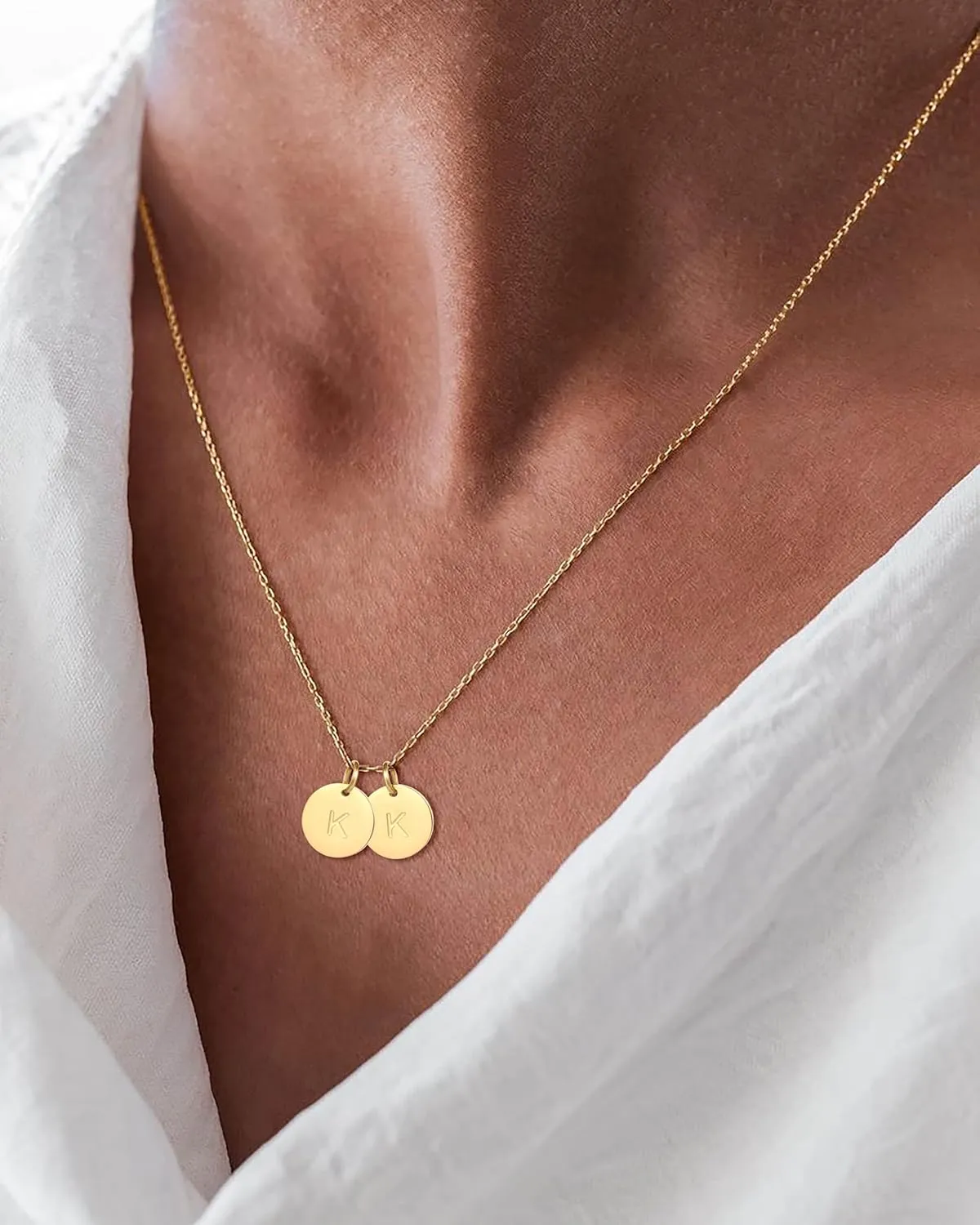 Initial Necklaces for Women,18K Gold Plated Dainty Letter Necklace for Women