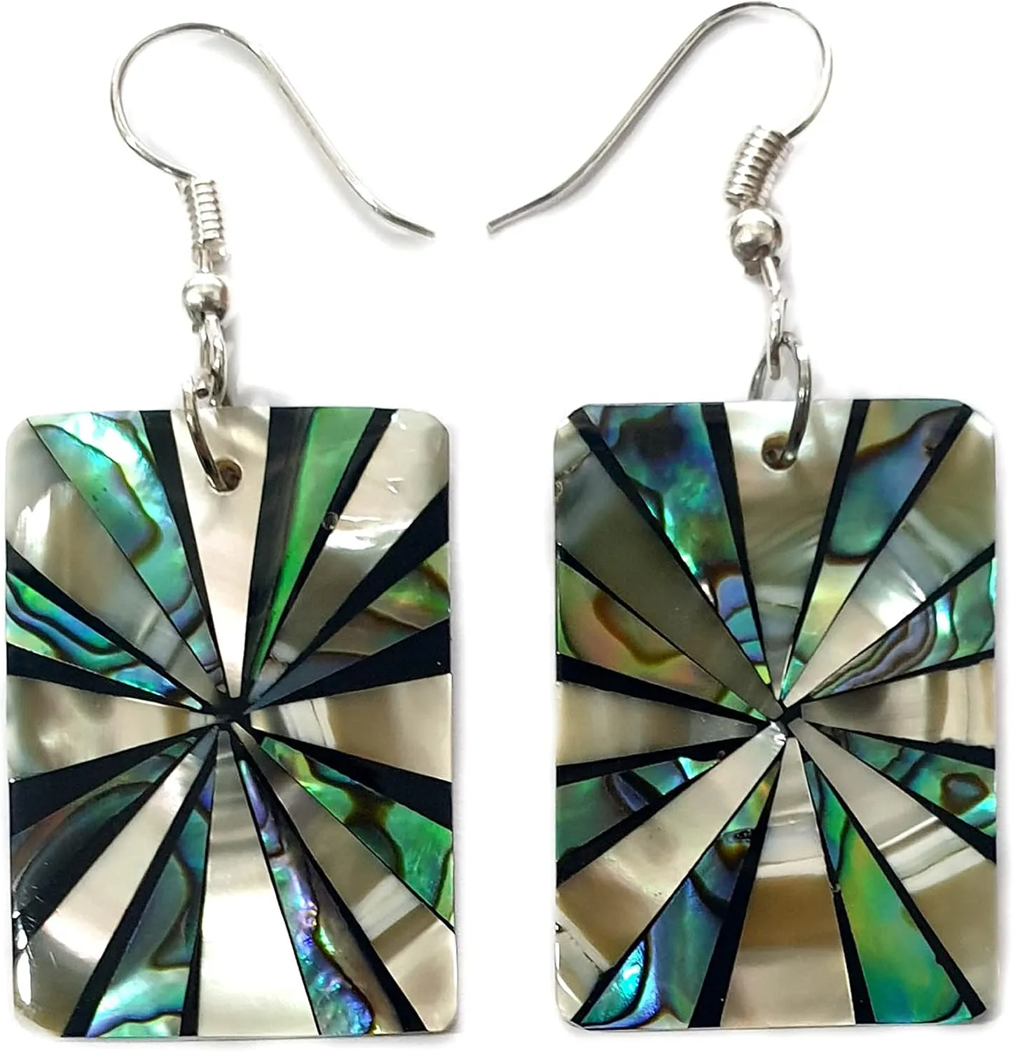 Iridescent Paua Abalone Shell Earrings, Natural Mother of Pearl Earrings for Women, Handmade Dangle Drop Abalone Earrings, Seashell Earrings Fashion Jewelry GA187
