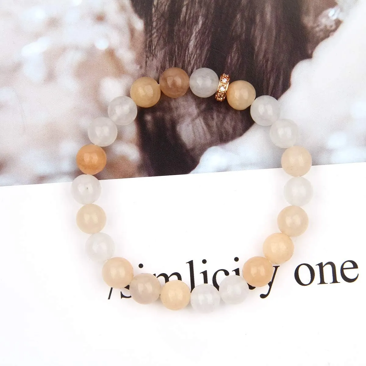 Jardme Beaded Bracelets for Women, Healing Stone Crystal Bracelets Tree of Life Bracelet Yoga Stretch Chakra Bracelet Set Jewelry Gifts