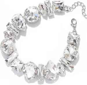 JEAIRTS Rhinestone Choker Necklace Sparkly Crystal Choker Statement Prom Necklaces for Women