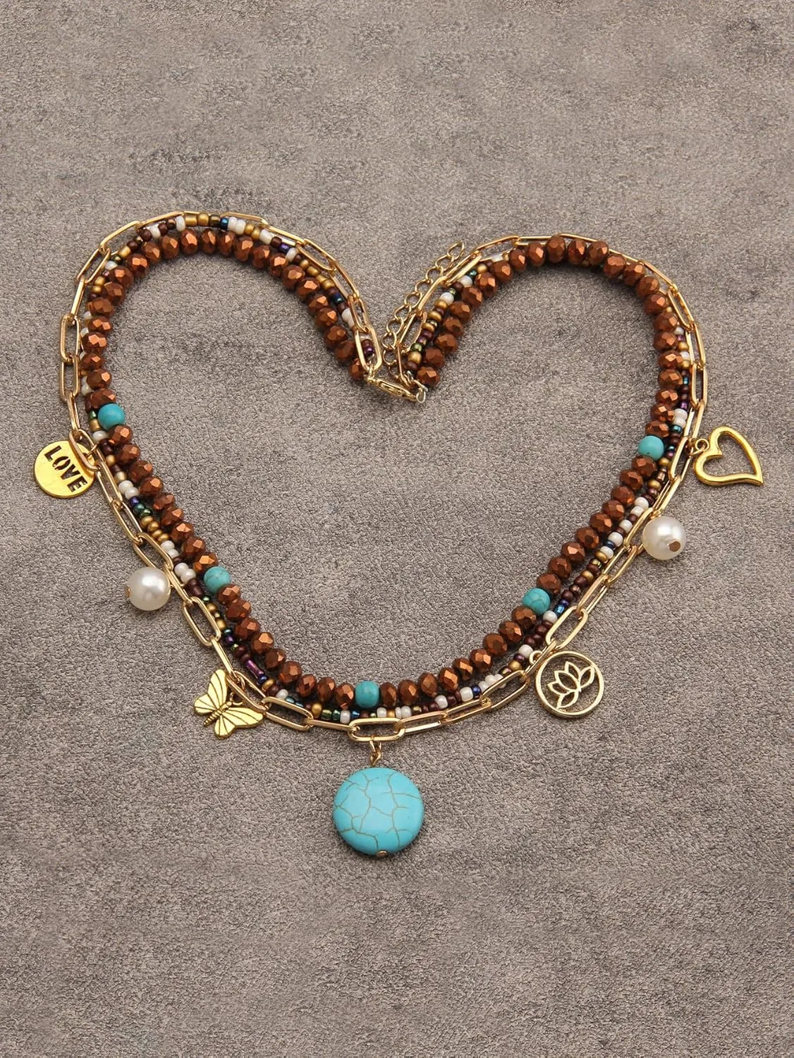 Jeilwiy Leather Necklace For Women Funky Necklace Choker String Cord Necklace with Pendant Boho Style Jewelry
