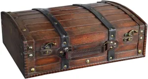 Jewelry Box Wood Treasure Chest for Necklaces Cufflink Bracelets Dresser Bedroom