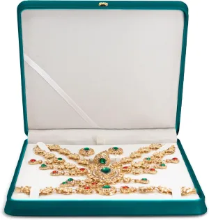 Jewelry Set Box PU Leather Necklace Boxes for Jewelry Gift Boxes Ring,Pendant,Earring,Bracelet Jewellery Display Case for Home,Shopping Malls, Exhibition,Travel (Blue)