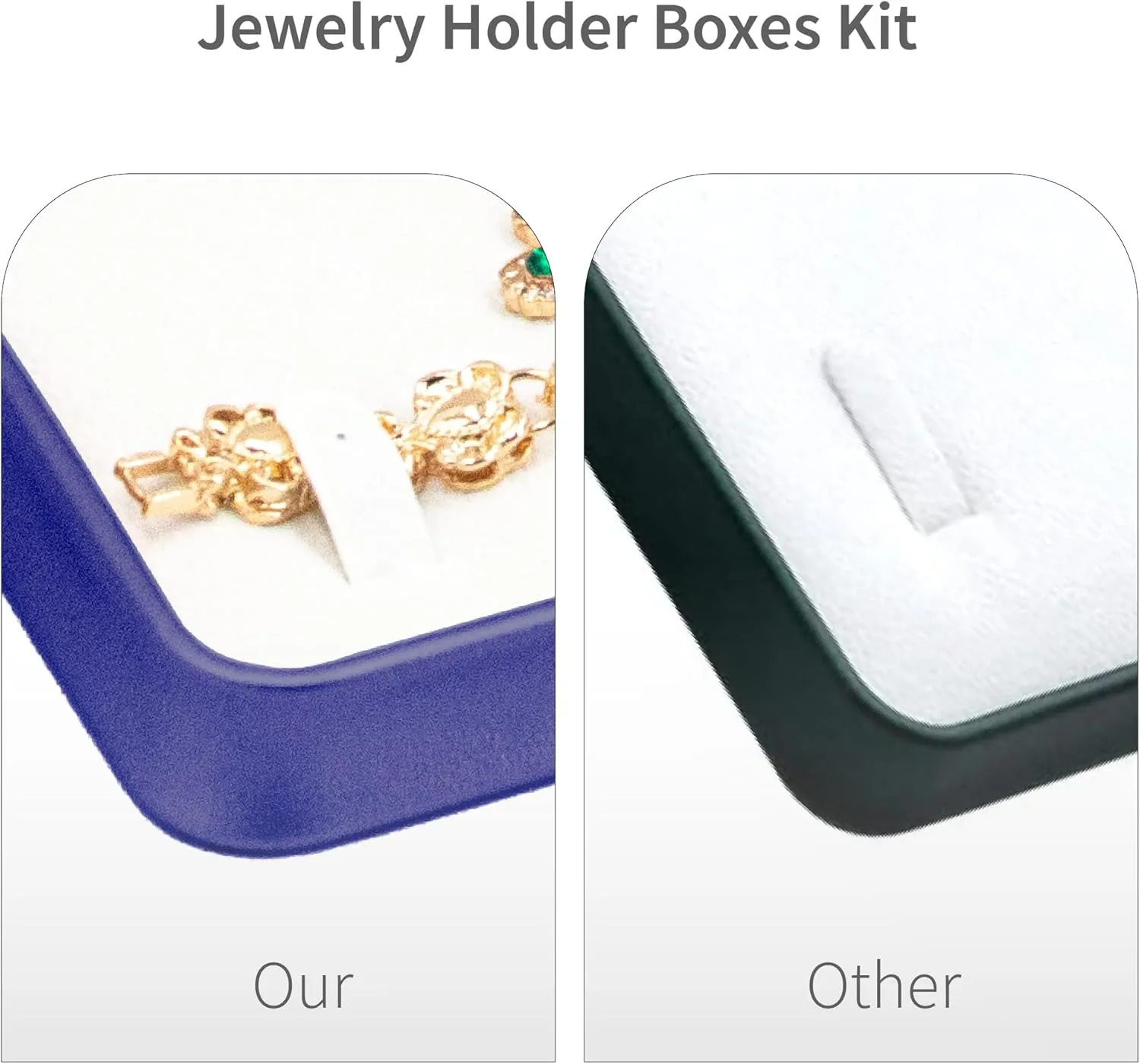 Jewelry Set Box PU Leather Necklace Boxes for Jewelry Gift Ring,Pendant,Earring,Bracelet Jewellery Display Case for Home, Exhibition,Travel (Dark Blue, Jewelry Set Box)