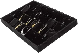 Jewelry Tray Necklace Organizer Box Necklace display Case for storage Jewelry Necklaces display 24 Slot Pendant Holder for Women (Black)