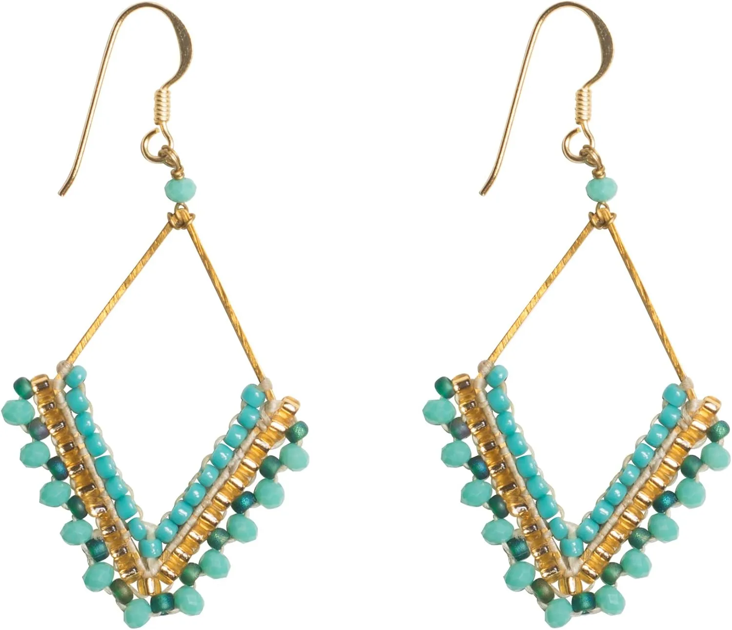 Joob Joob Boho Earrings for Women - Silver Dangly Earrings - Womens Handmade Beaded Jewelry
