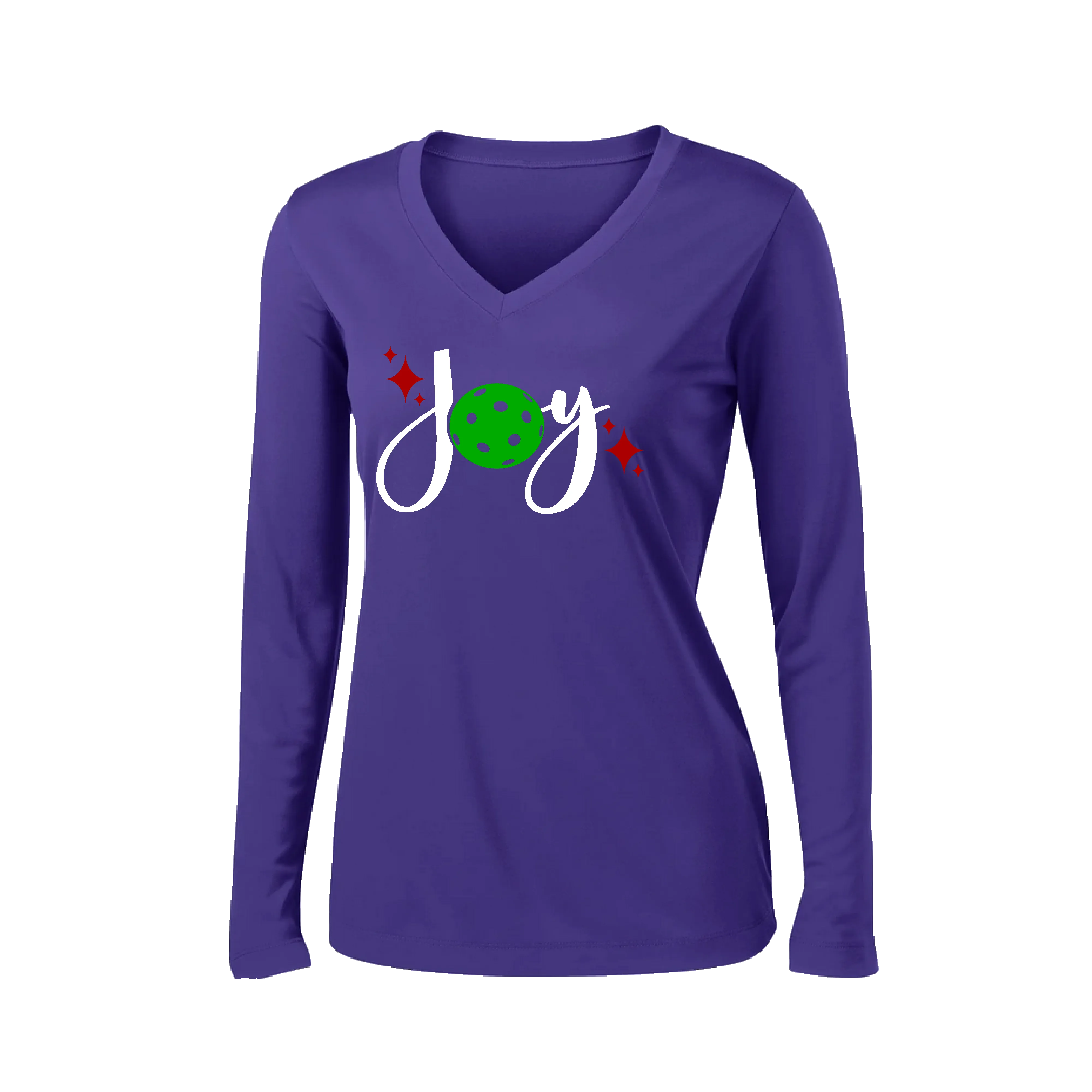 Joy | Women's Long Sleeve V-Neck Pickleball Shirts | 100% Polyester