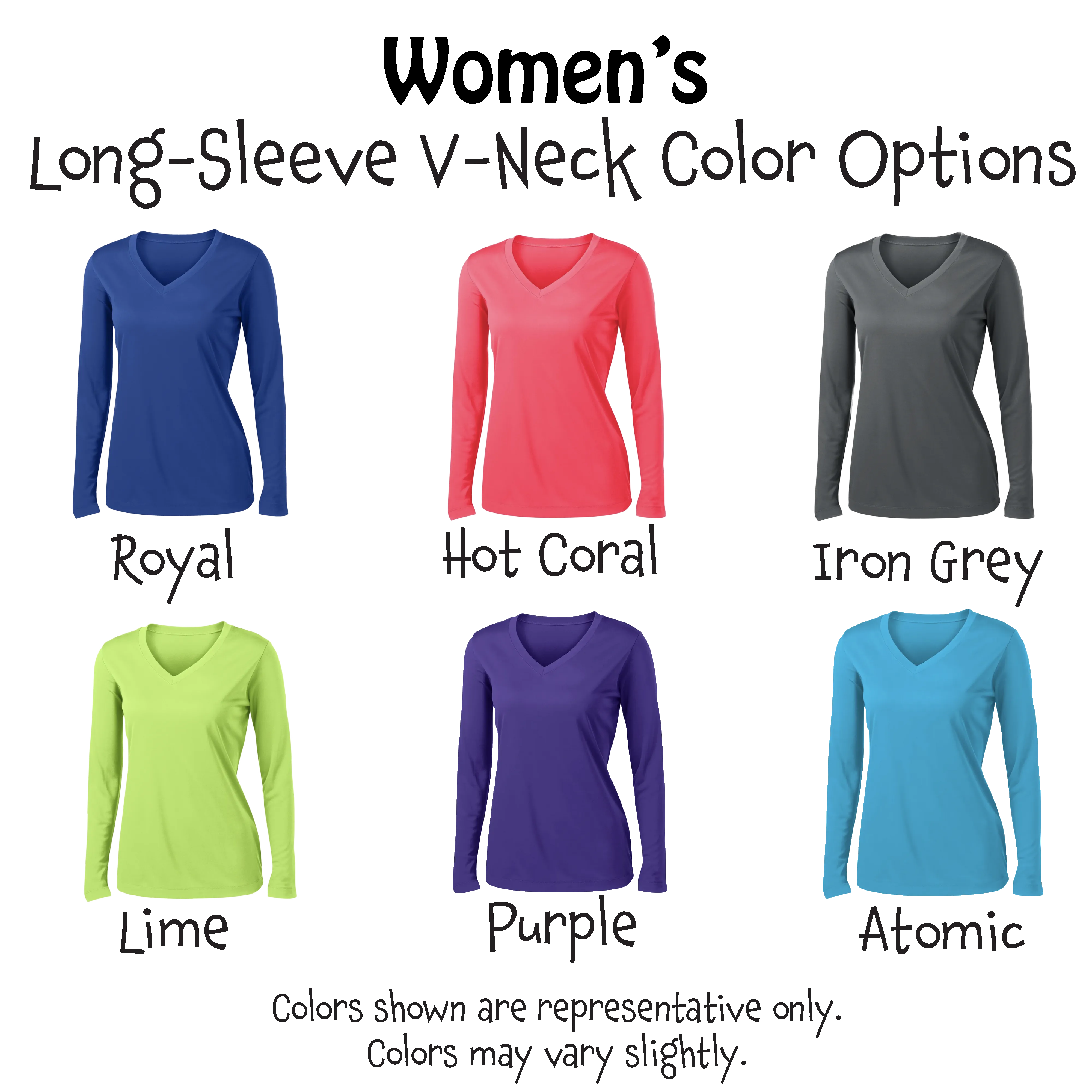 Joy | Women's Long Sleeve V-Neck Pickleball Shirts | 100% Polyester