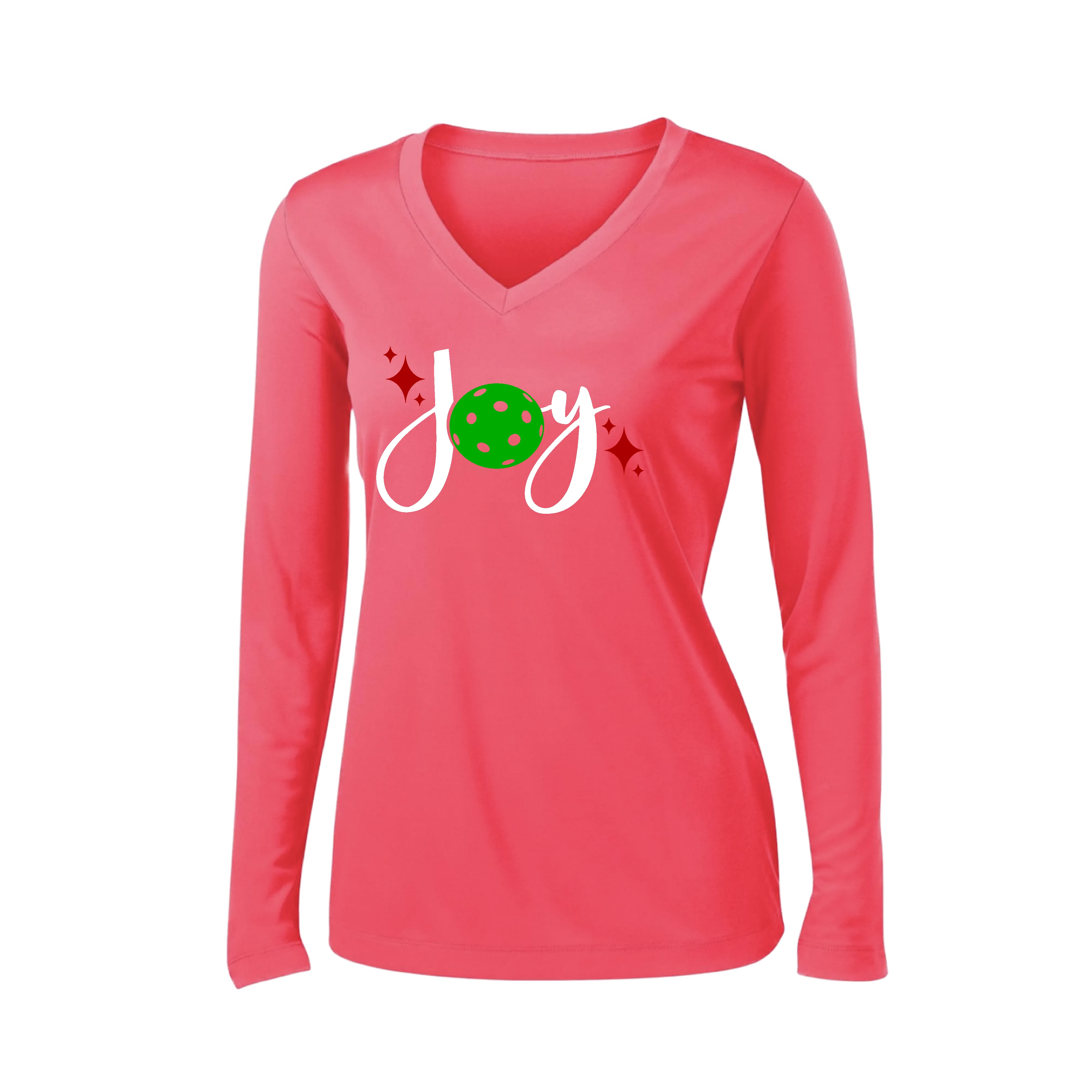 Joy | Women's Long Sleeve V-Neck Pickleball Shirts | 100% Polyester