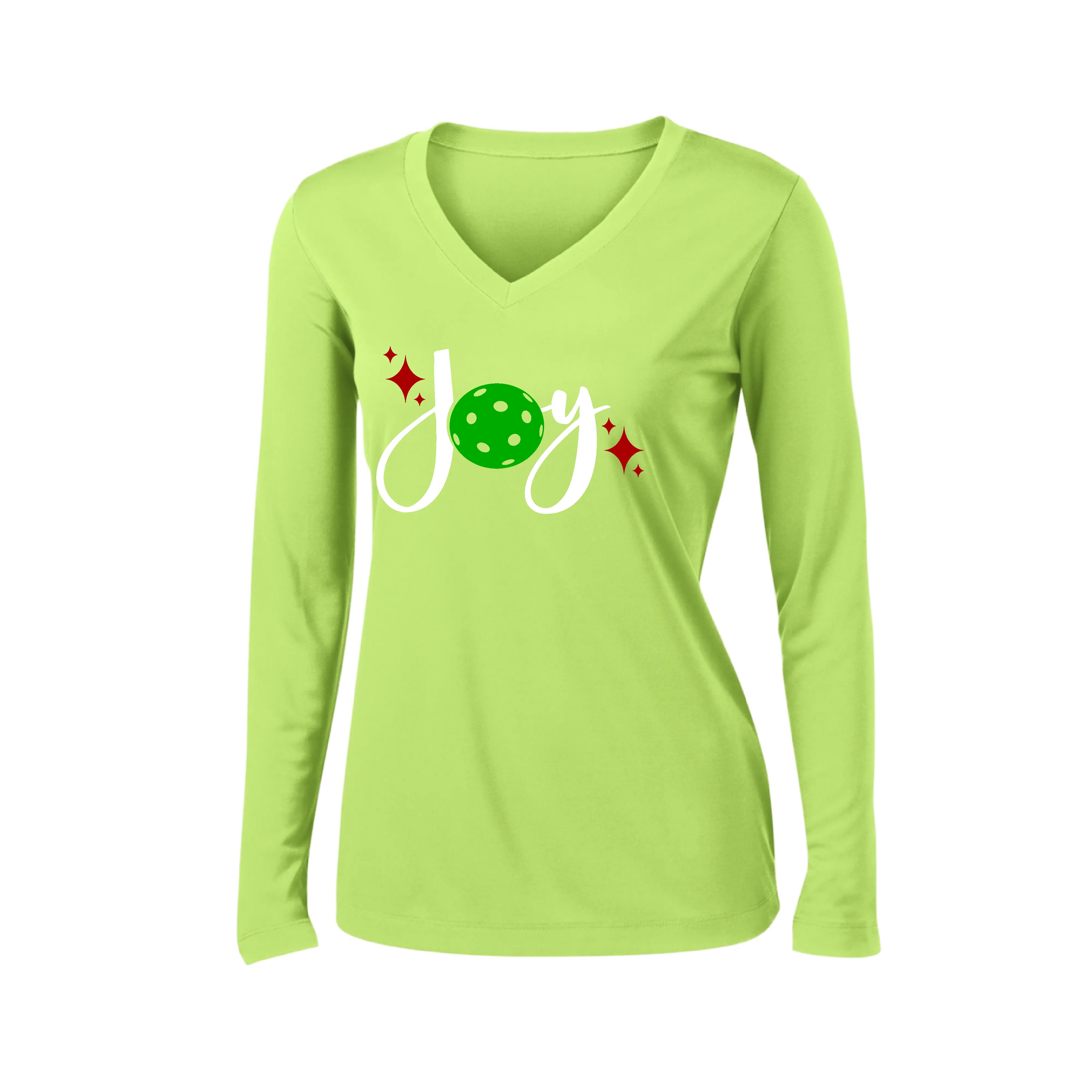 Joy | Women's Long Sleeve V-Neck Pickleball Shirts | 100% Polyester
