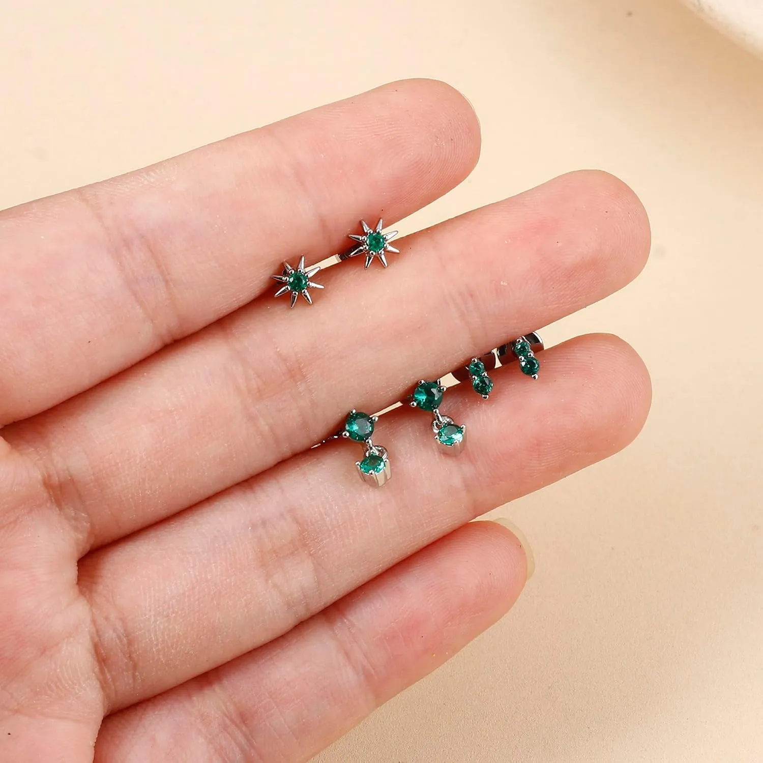 Jstyle Earring Sets for Multiple Piercing Flat Back Stud Earrings Hypoallergenic Stainless Steel Earrings Dainty Cartilage Tragus Stud Earrings for Women