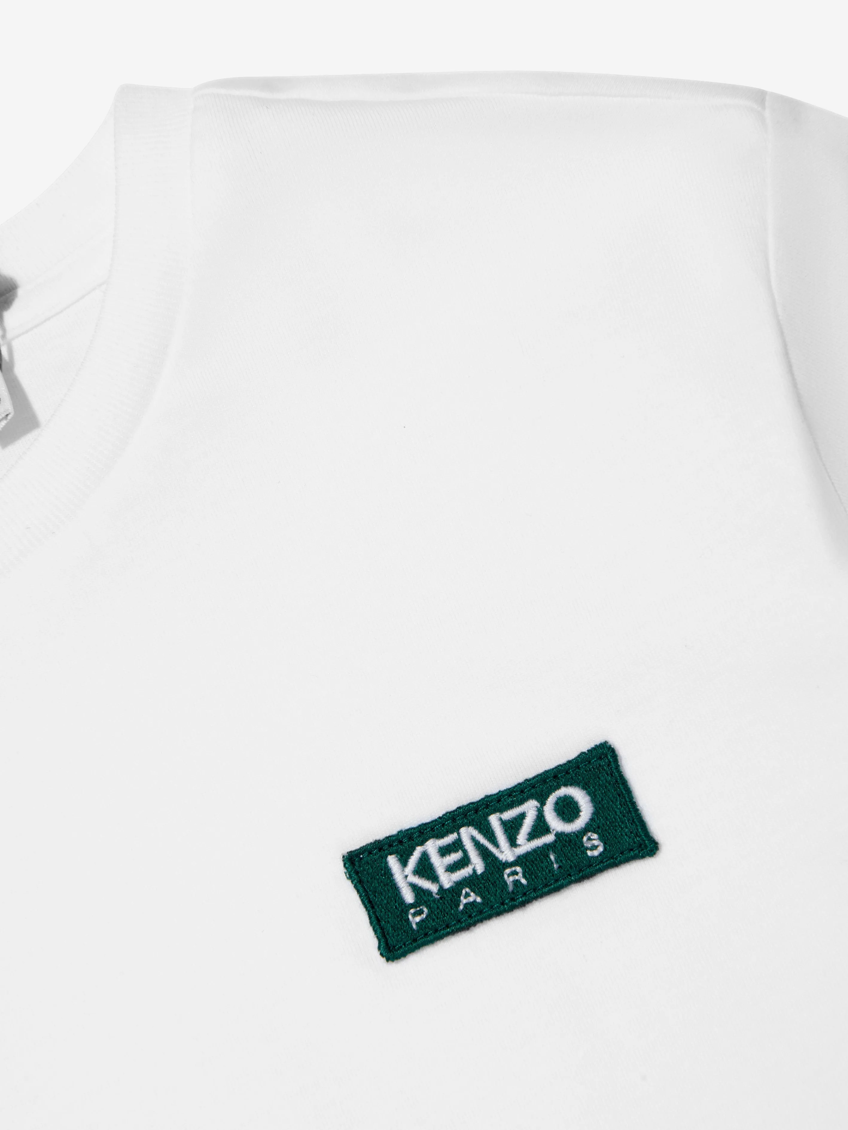 KENZO Boys Organic Cotton Logo T-Shirt in White
