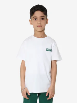 KENZO Boys Organic Cotton Logo T-Shirt in White
