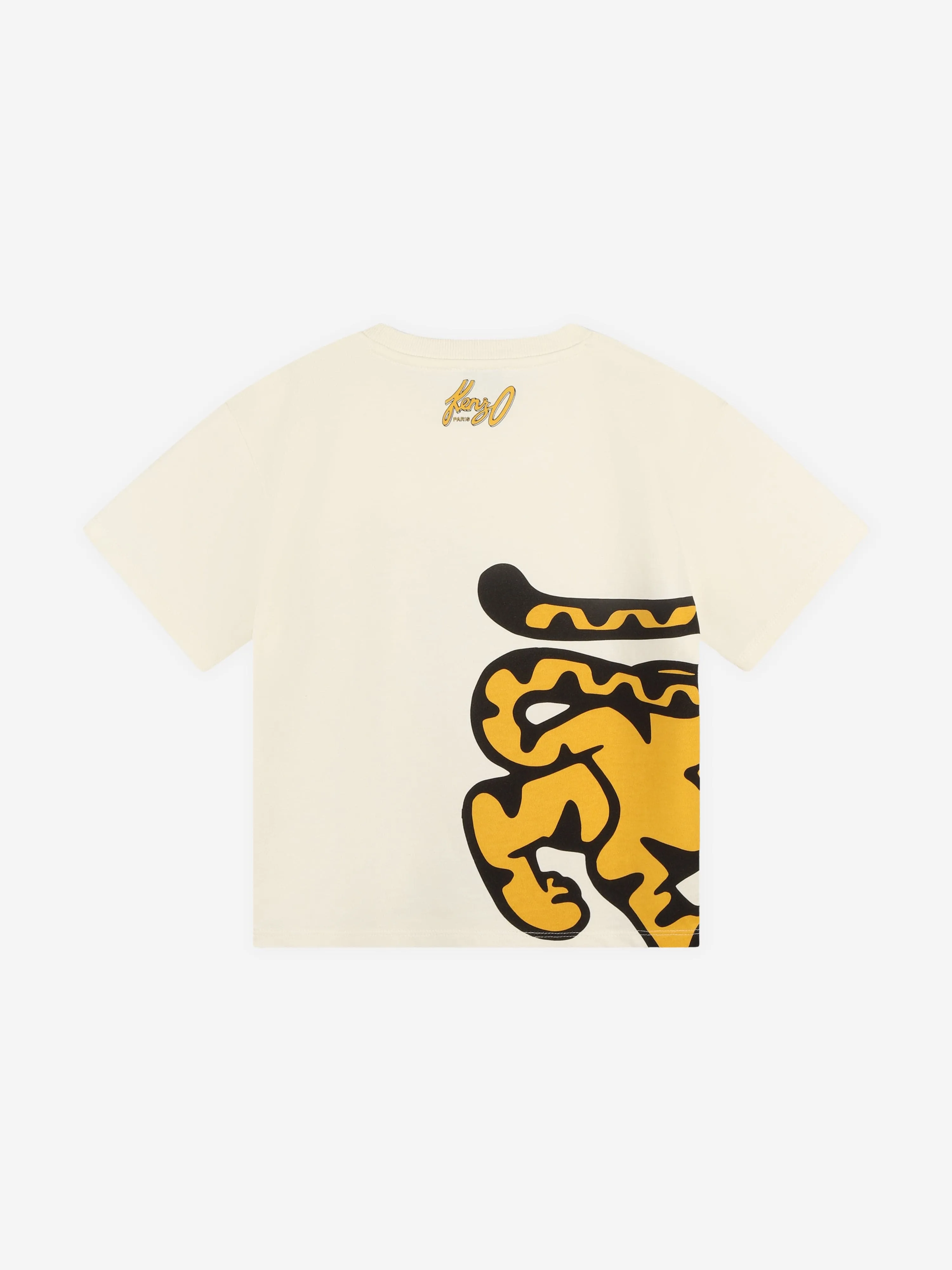 KENZO Boys Tiger Print T-Shirt in Ivory