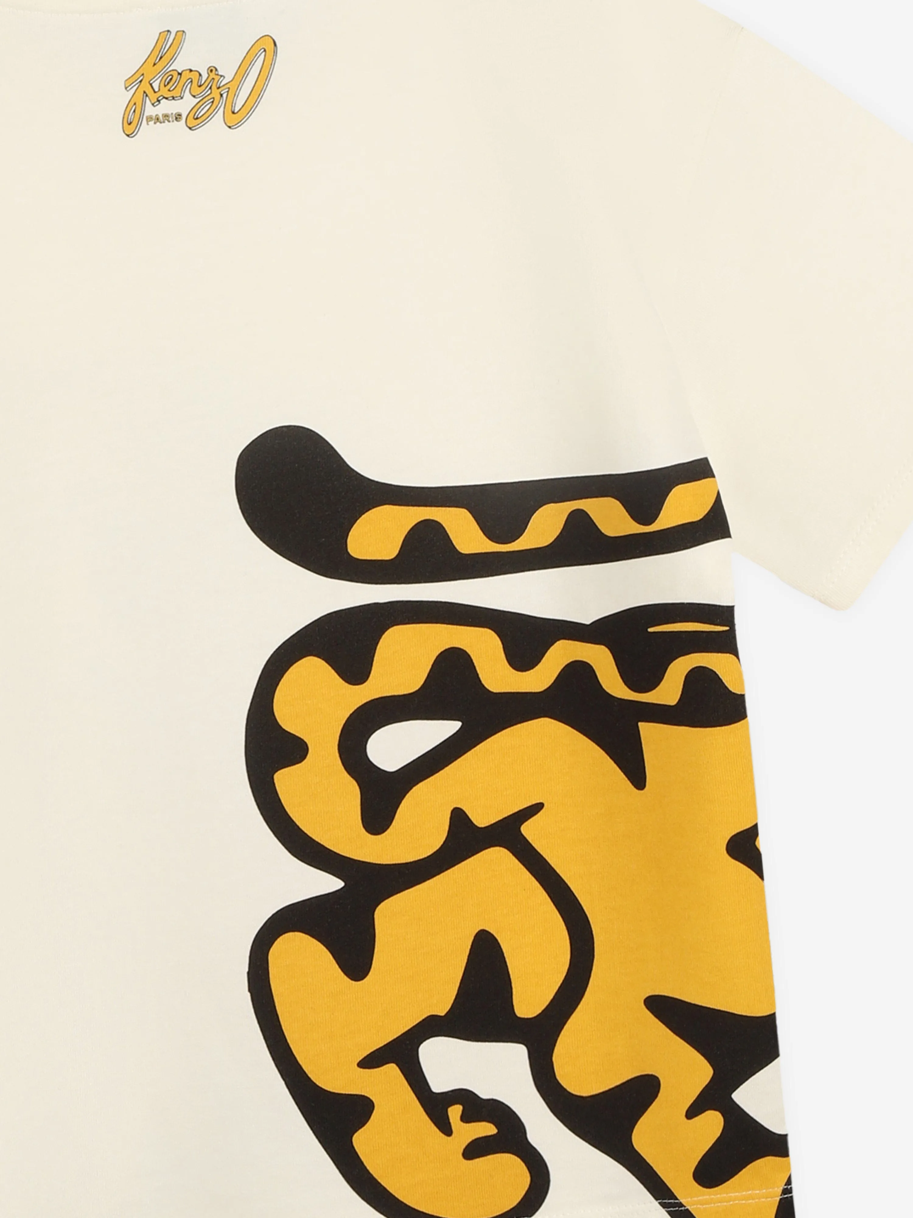 KENZO Boys Tiger Print T-Shirt in Ivory