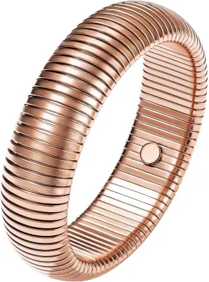 KeyStyle Bangle Bracelets for Women, Stainless Steel Stretch Bracelet Flexible Wide Link Chain Gold Wristband GoldChic Twisted Jewelry, 10mm, 16mm, 20mm