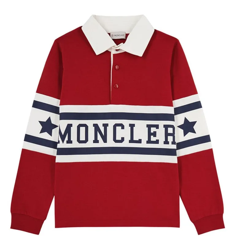 Kids Moncler Logo Cotton Polo Shirt