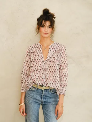 Kiki Print Long Sleeve Shirt - Blue