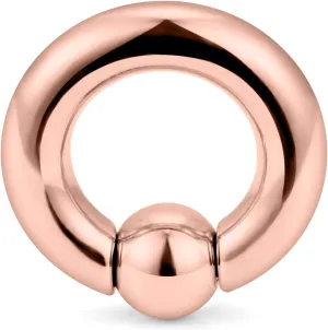 Kridzisw 2G 4G 6G 8G Large Septum Rings Ear Gauges Earrings 316L Surgical Steel Cpative Bead Rose Gold PA Ring Weight Ear Lobe Earrings Stretching Pierceing Jewelry for Women Men Diameter 12mm 16mm
