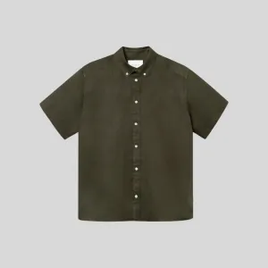 Kris Linen Shirt (Olive Night)