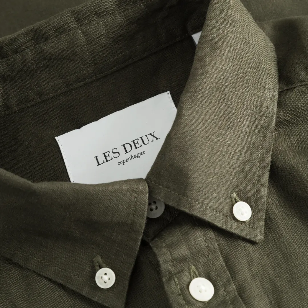 Kris Linen Shirt (Olive Night)