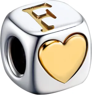 KunBead Initial A-Z Letter Gold Heart Alphabet Love Bead Birthday Charms Compatible with Pandora Charm Bracelet for Women