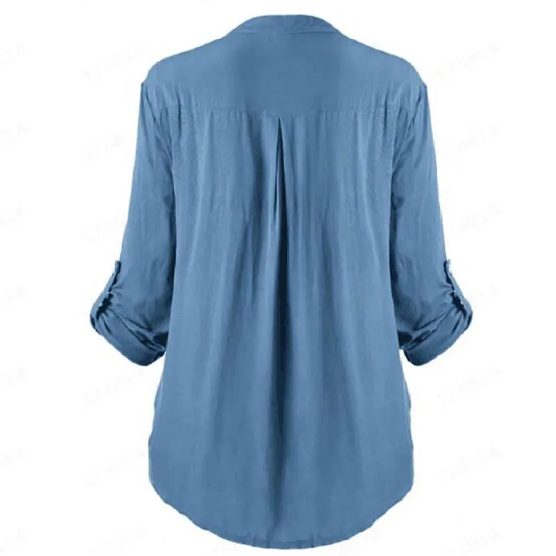 Lace V-neck Long Sleeves T-shirt