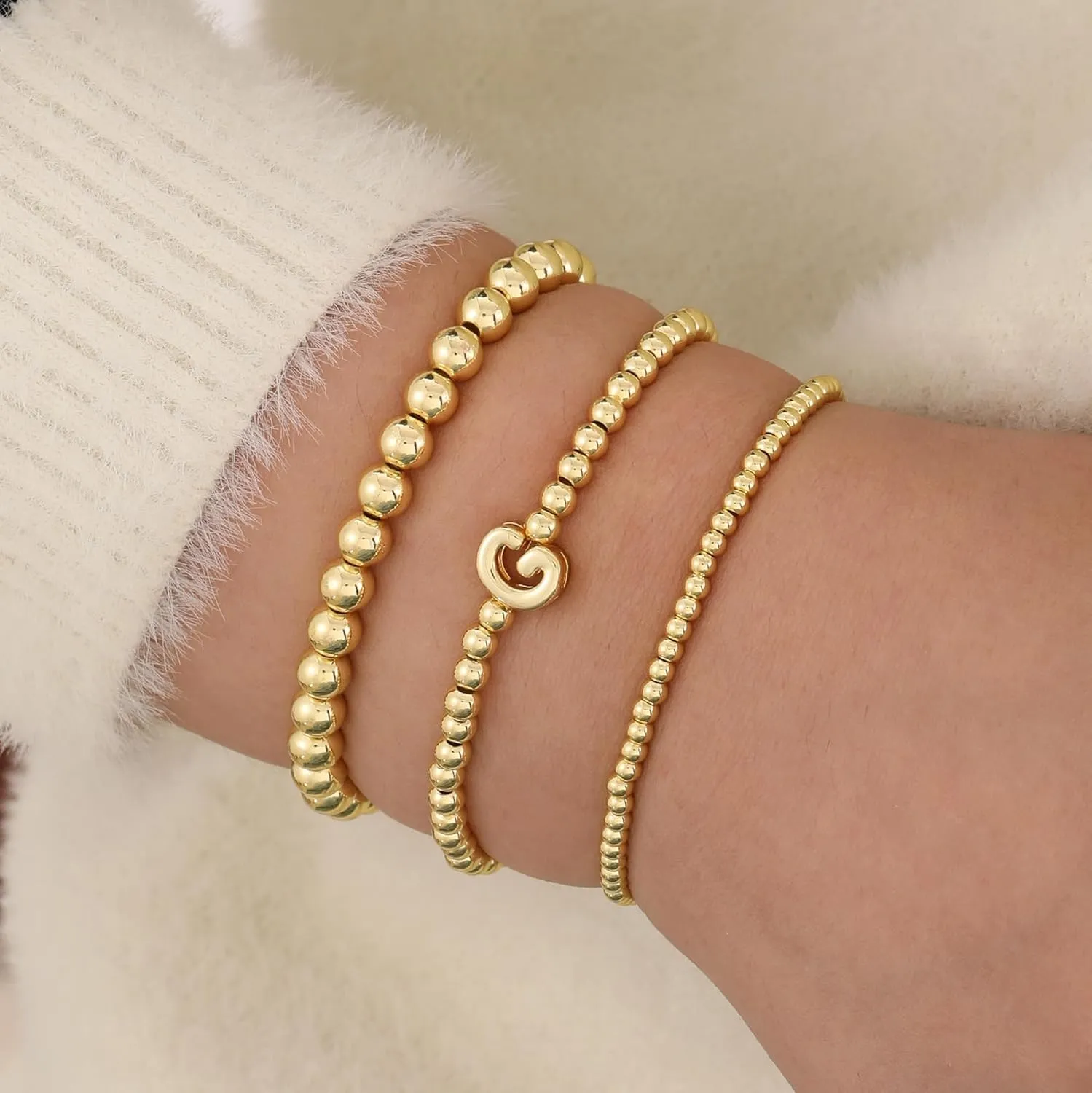 Layered Bracelets for Women,Dainty 14K Gold Plated Bracelets Stack,Link Chain Bracelet Stackable Non Tarnish Jewelry Gifts for Women