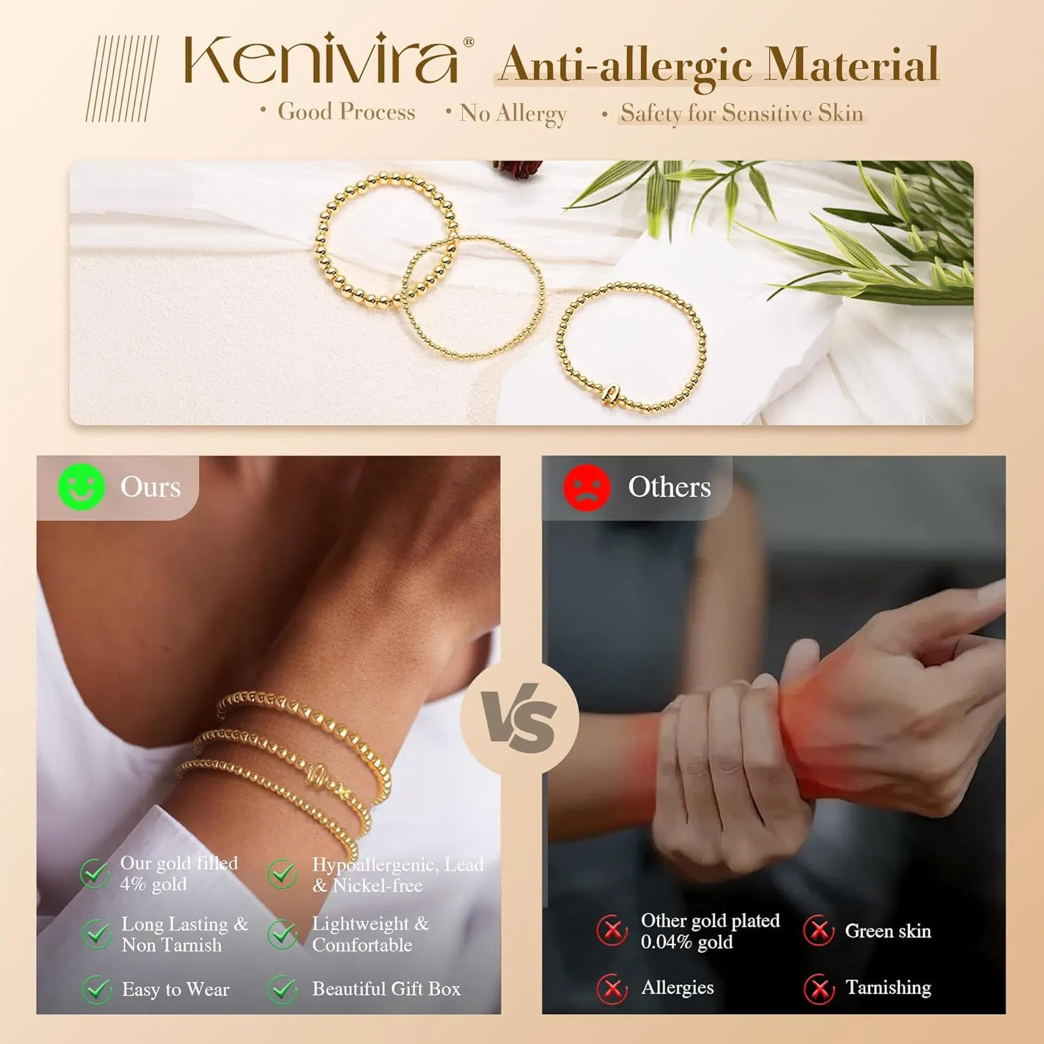Layered Bracelets for Women,Dainty 14K Gold Plated Bracelets Stack,Link Chain Bracelet Stackable Non Tarnish Jewelry Gifts for Women
