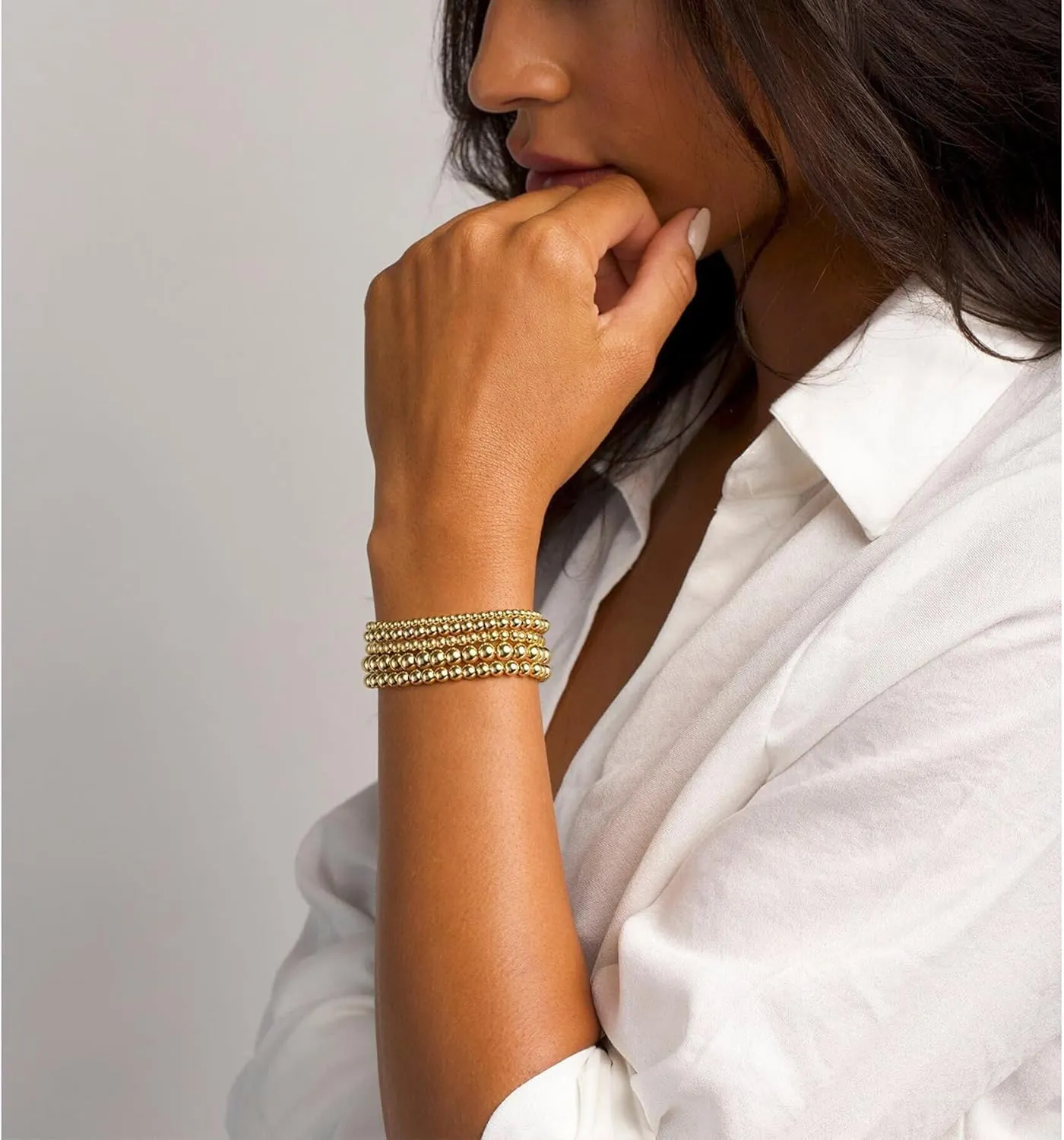 Layered Bracelets for Women,Dainty 14K Gold Plated Bracelets Stack,Link Chain Bracelet Stackable Non Tarnish Jewelry Gifts for Women