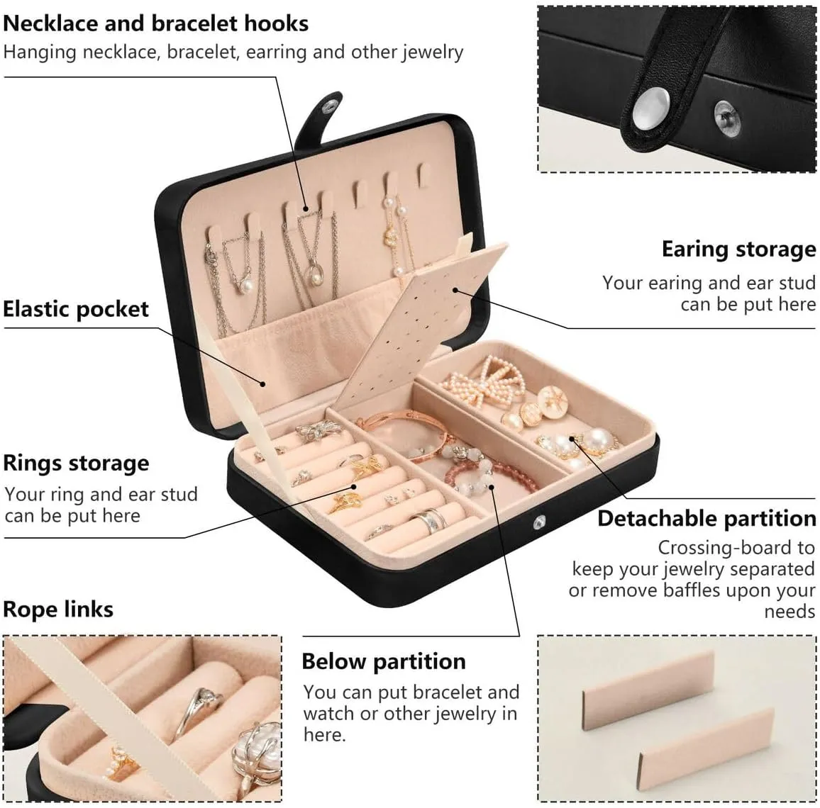Leather Jewelry Box Jewelry Case Storage Box Baseball For Rings Earrings Necklaces