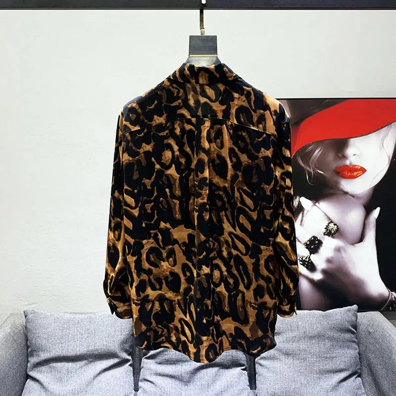 Leopard Print Broadcloth Design Shirts