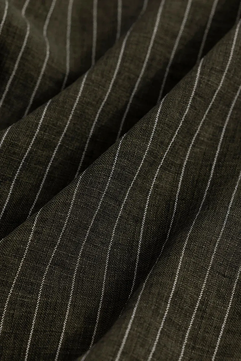 Linen Line Olive Stripe Shirt