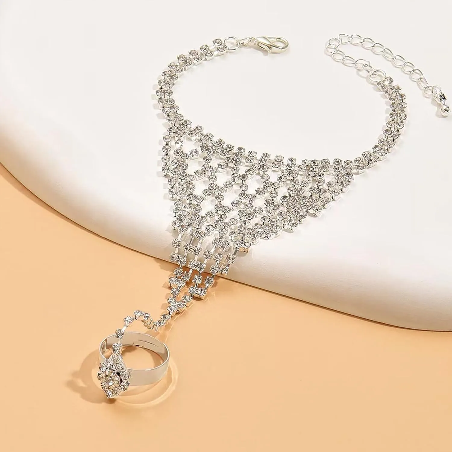 Long tiantian Hand Chain Bracelet Gold Bracelets for Women Link Chain Bracelets Trendy Finger Ring Slave Bracelet Jewelry Gifts