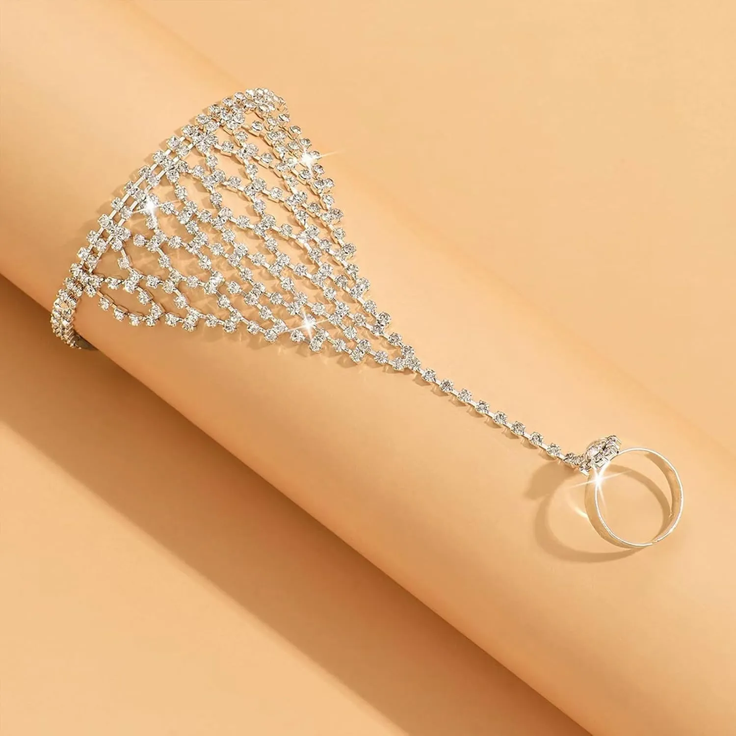 Long tiantian Hand Chain Bracelet Gold Bracelets for Women Link Chain Bracelets Trendy Finger Ring Slave Bracelet Jewelry Gifts