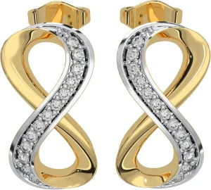 LOVE DIAMOND Women's 10K Solid Gold & Diamond Dream Infinity Earrings (DJE830)