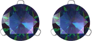 Lucita Simulated Birthstone Necklaces & Stud Earrings with Solid 14K Gold Posts & Sterling Silver Basket