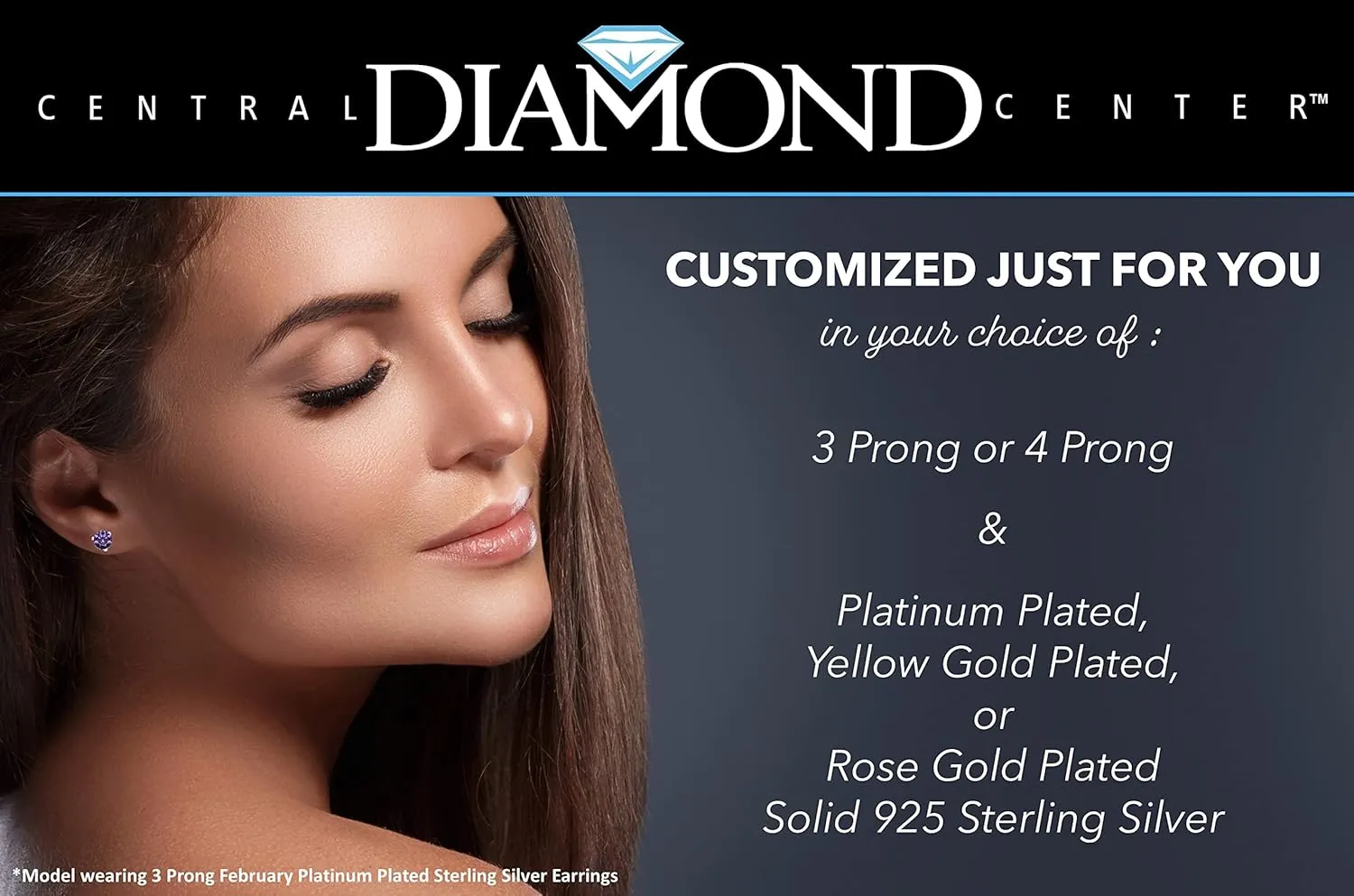Lucita Simulated Birthstone Necklaces & Stud Earrings with Solid 14K Gold Posts & Sterling Silver Basket