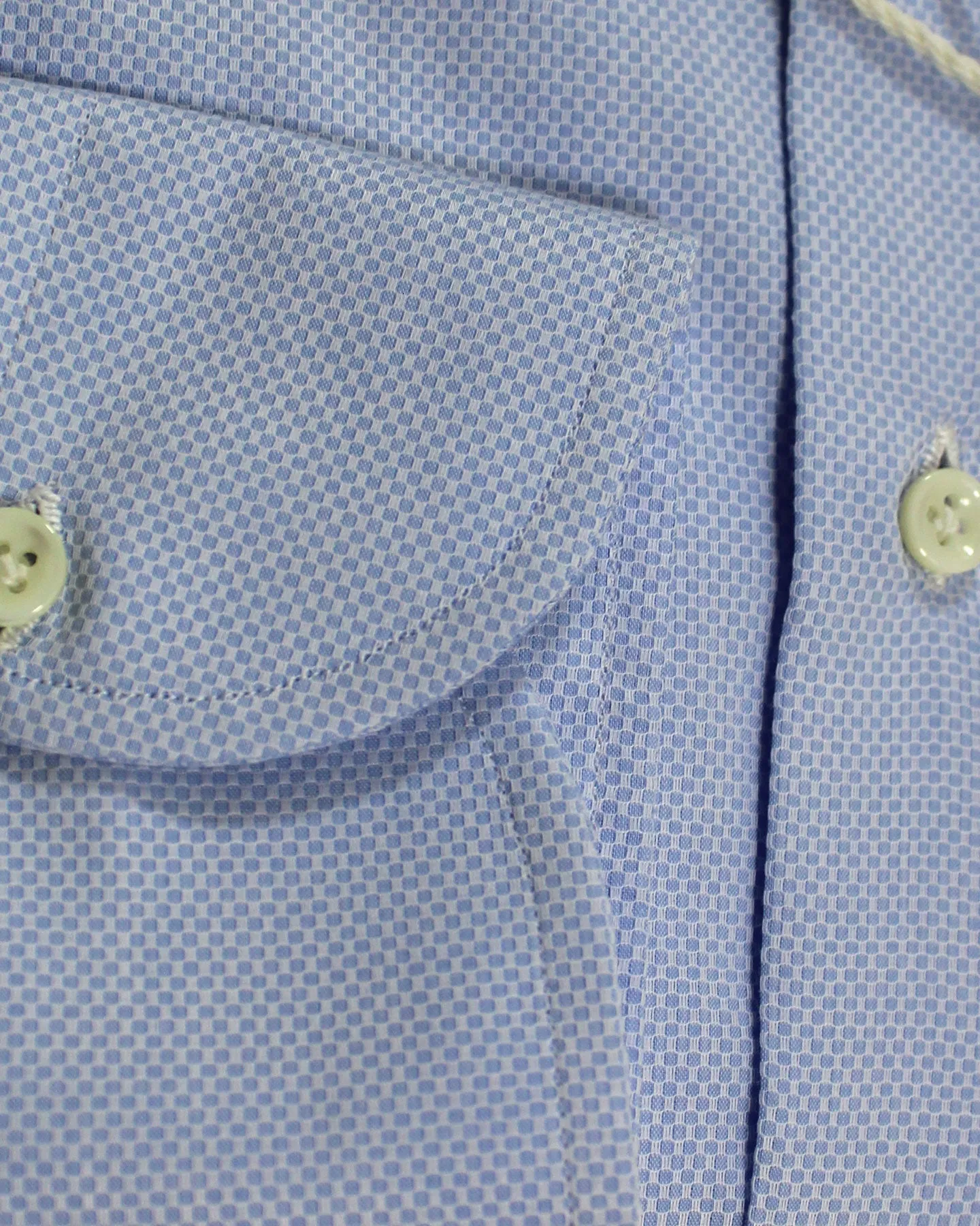 Luigi Borrelli Dress Shirt Blue Pattern 44 - 17 1/2
