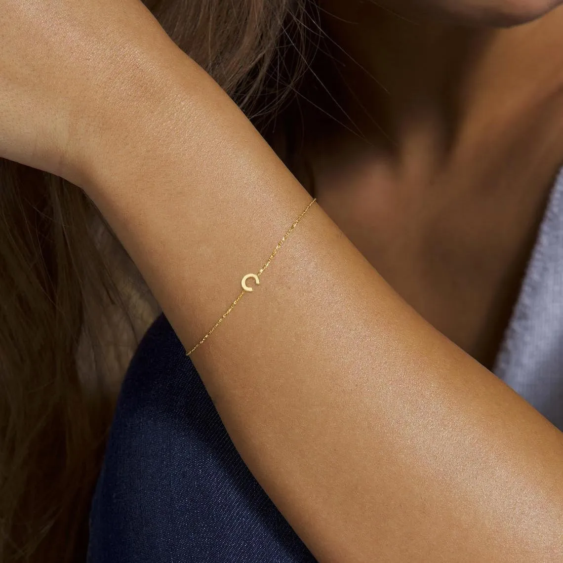 M MOOHAM Initial Bracelets for Women - Layered Letter Bracelet Initial A-Z Charm, Dainty Gold/Silver/Rose Gold Jewelry for Women Birthday Gifts Personalized Gold Jewelry Initial Bracelets