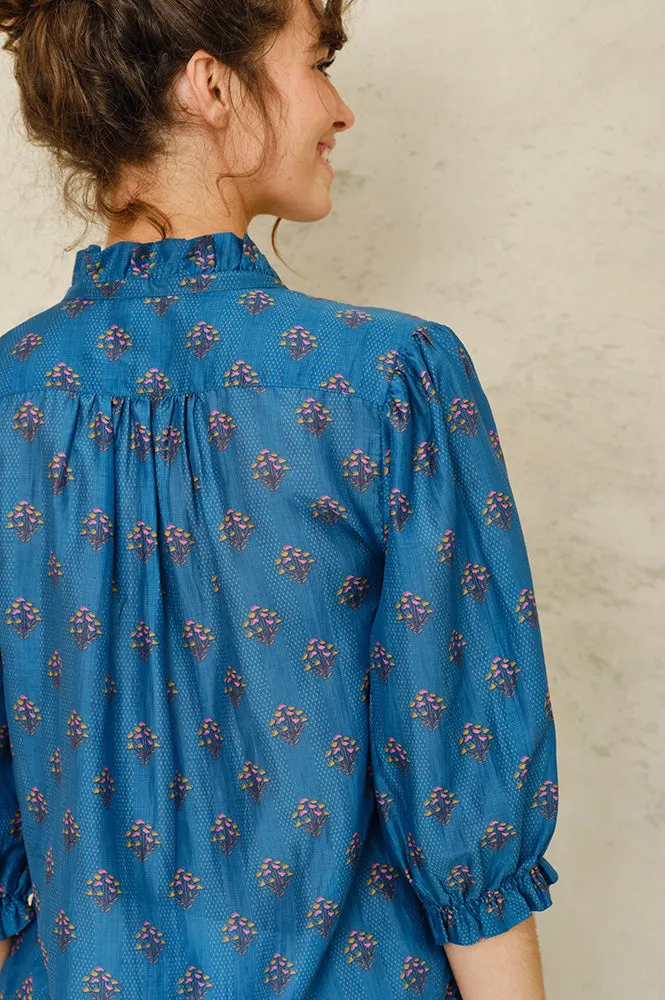 M.A.B.E Lindi Printed Blue Shirt