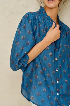 M.A.B.E Lindi Printed Blue Shirt