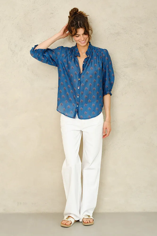 M.A.B.E Lindi Printed Blue Shirt
