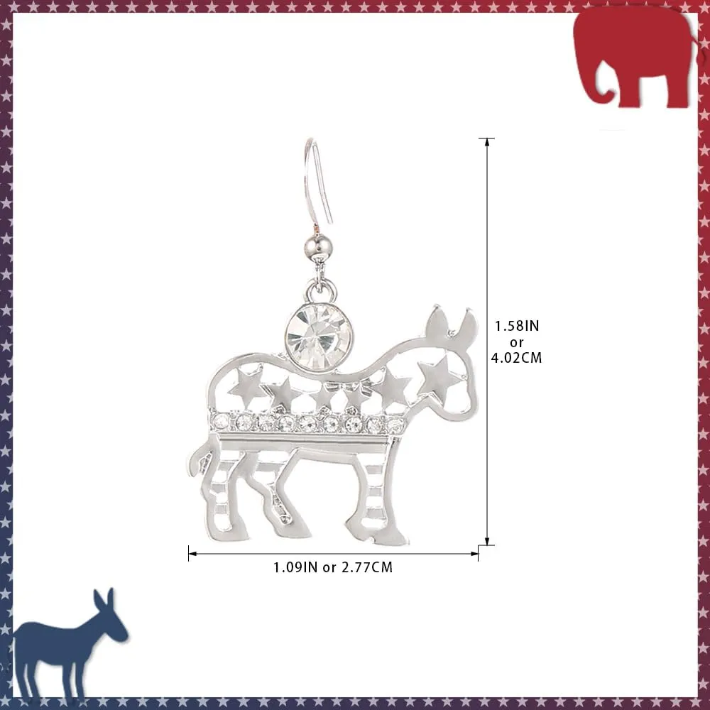 Madison Tyler Hypoallergenic Earrings | Dangle Earring | Silver Earrings for Women | Americana Vote Earrings | Drop Earring for Women Trendy | Patriotic Earrings Jewelry Gifts