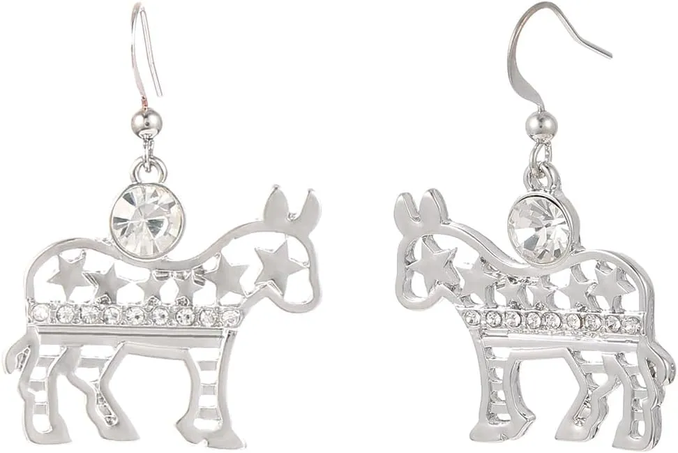 Madison Tyler Hypoallergenic Earrings | Dangle Earring | Silver Earrings for Women | Americana Vote Earrings | Drop Earring for Women Trendy | Patriotic Earrings Jewelry Gifts