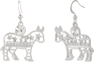 Madison Tyler Hypoallergenic Earrings | Dangle Earring | Silver Earrings for Women | Americana Vote Earrings | Drop Earring for Women Trendy | Patriotic Earrings Jewelry Gifts