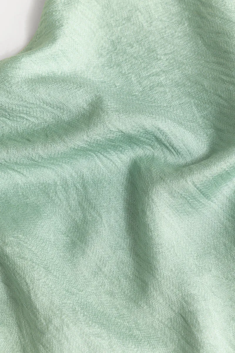 Mao Neckline Green Shirt